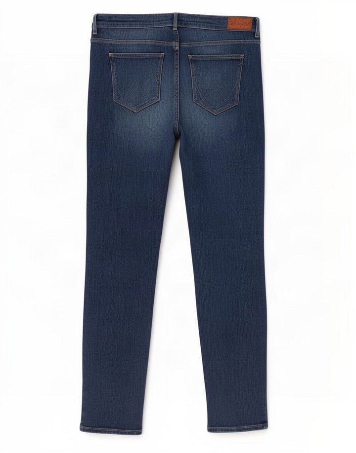Wrangler Dame Slim Jeans W33 L32 Blå Bomuld