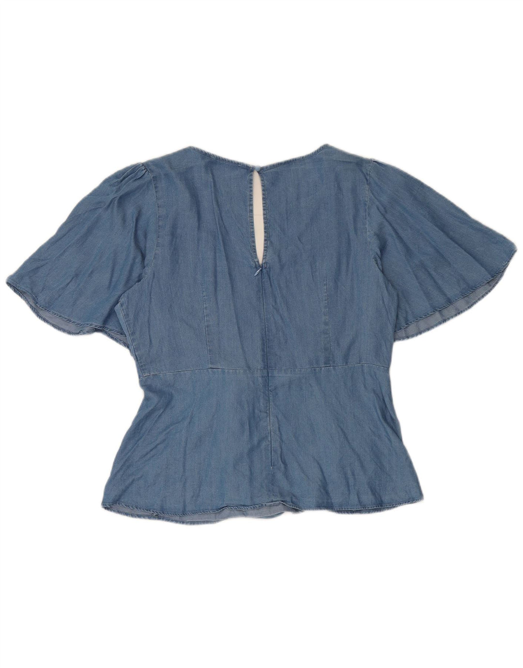 Oasis Dame Bluse Top UK 14 Medium Blue Lyocell
