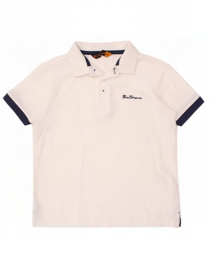 Ben Sherman drenge poloshirt 8-9 år hvid bomuld