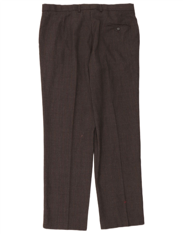 Marks & Spencer Herre Lige Regular Fit Suit Bukser W36 L33 Grå Uld