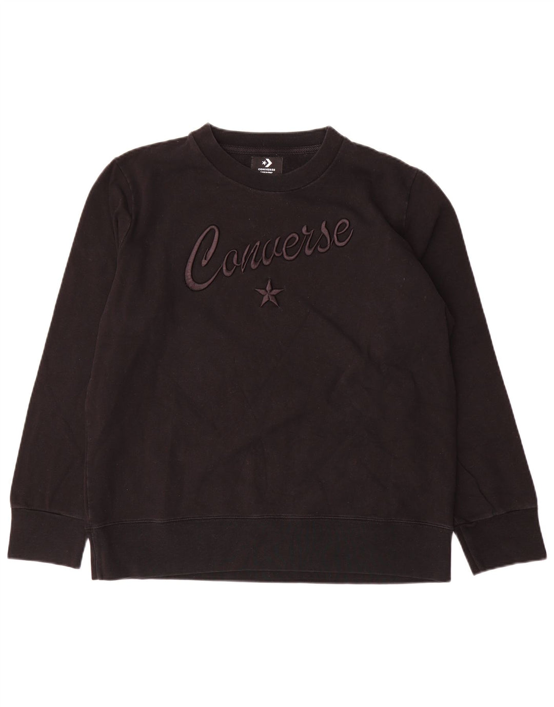 Converse Graphic Sweatshirt Jumper UK 16 Stor sort bomuld