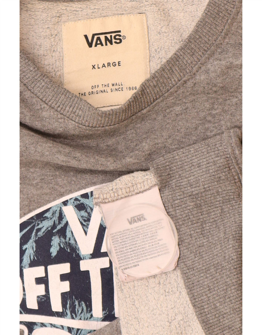 Vans Herre Grafisk Sweatshirt Jumper XL Grå Bomuld