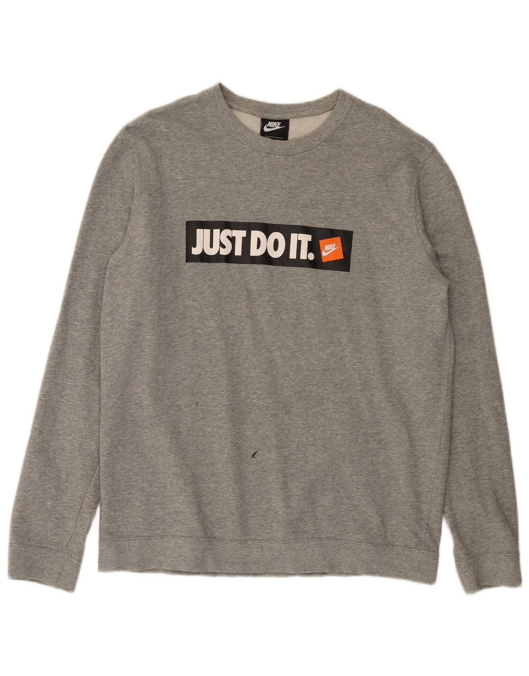 Nike grafisk sweatshirt til mænd, stor grå flækket bomuld