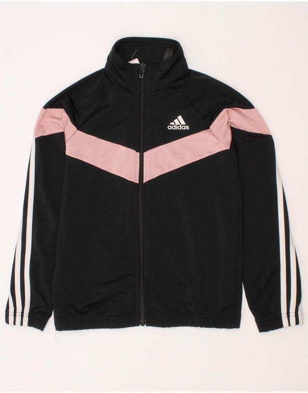 Adidas Pige Træningsdragt Topjakke 9-10 År Sort Colourblock Polyester