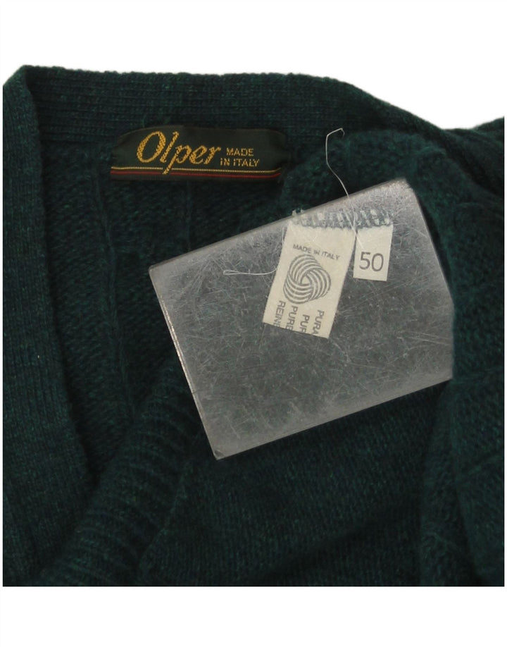 Vintage herre cardigan sweater IT 50 Medium Green Wool