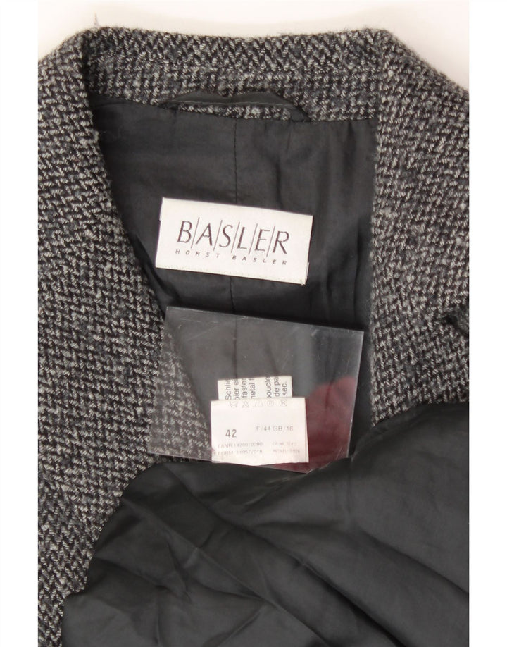 BASLER Womens Longline 5 Button Blazer Jacket IT 42 Medium Grey Chevron Vintage Basler and Second-Hand Basler from Messina Hembry 