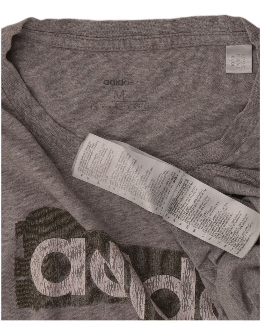 Adidas Herre grafisk T-shirt top mellemgrå bomuld