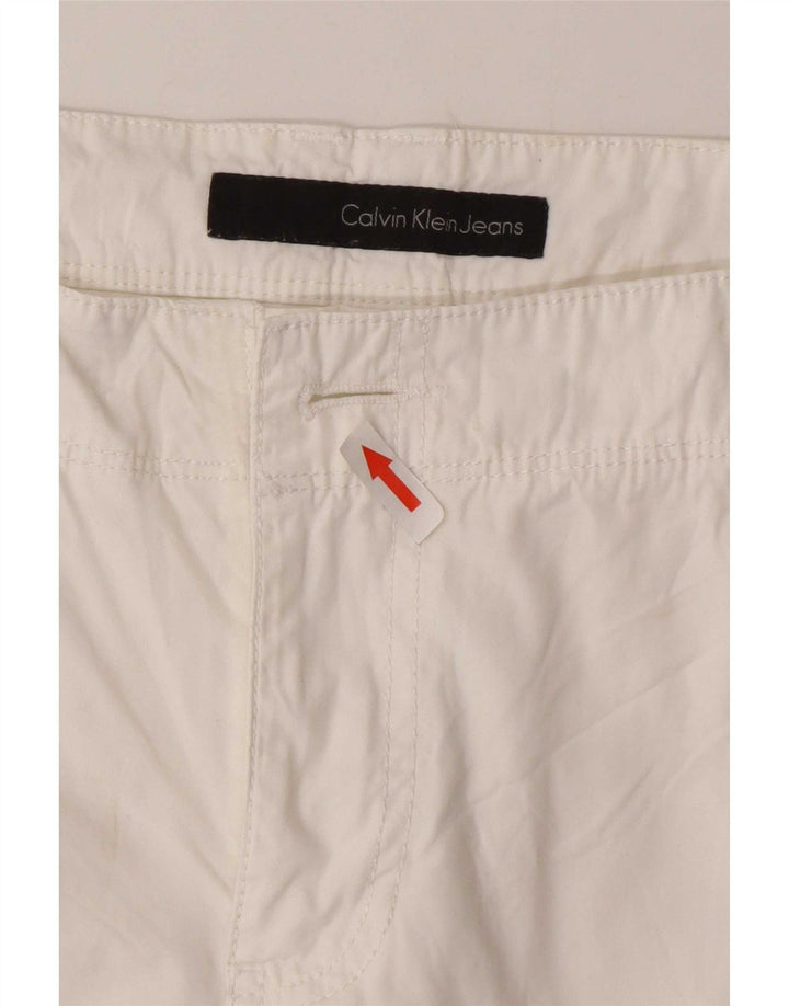 Calvin Klein Herre Cargo Shorts W32 Medium White Bomuld