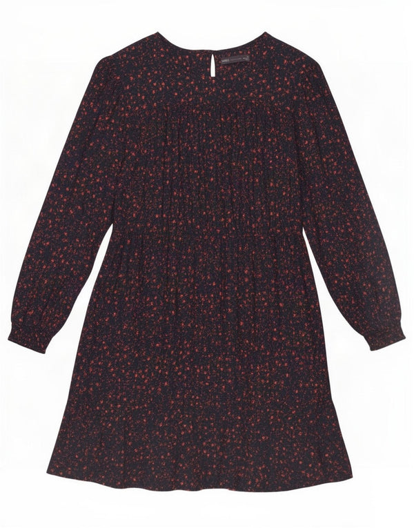Marks & Spencer Dame A-Line Kjole UK 14 Medium Navy Blue Floral