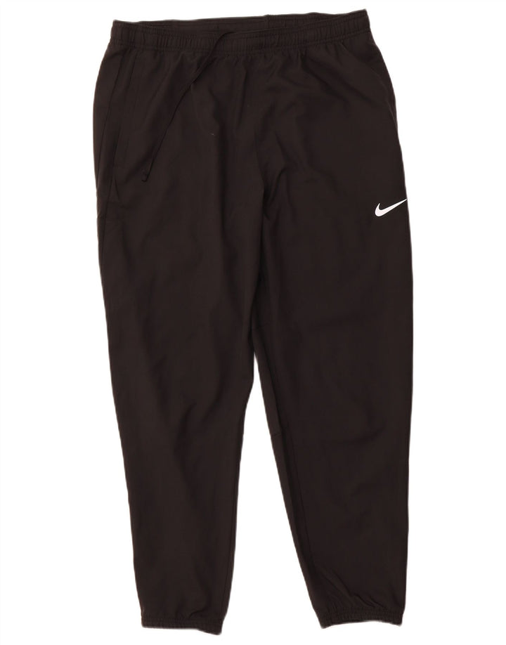 NIKE Dame Dri Fit træningsdragt Bukser Joggers UK 14 Stor sort polyester