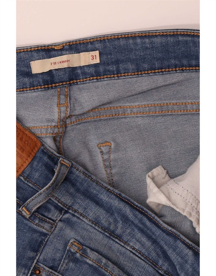 Levi's Dame 711 Skinny Jeans W31 L31 Blå Lyocell