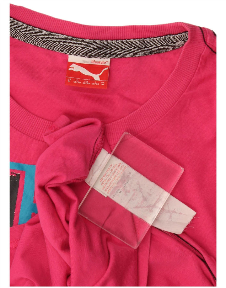 Puma Herre grafisk T-shirt Top Medium Pink Bomuld