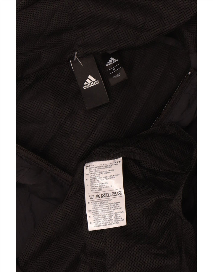 Adidas Regnjakke med hætte til kvinder UK 10 Lille sort polyamid