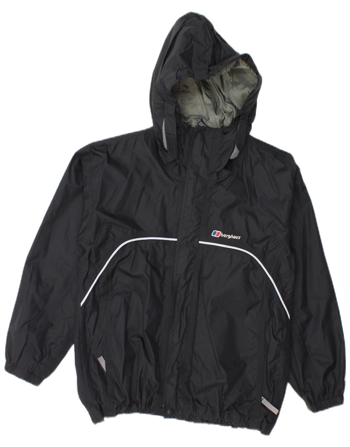 Berghaus Regnjakke med hætte til drenge 9-10 år sort nylon