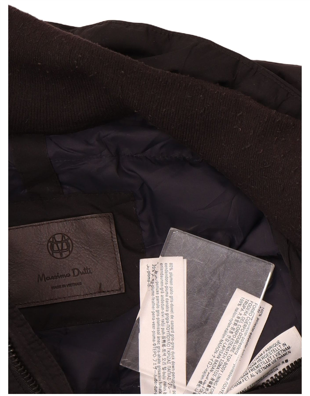 Massimo Dutti Herre Polstret Frakke UK 44 2XL Sort Polyester