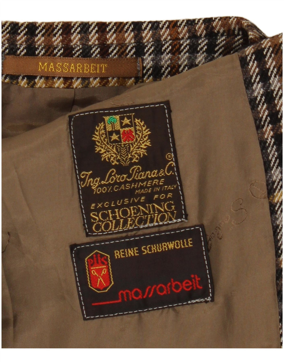 Vintage herre 2-knaps blazerjakke UK 40 Large Brown Houndstooth Cashmere