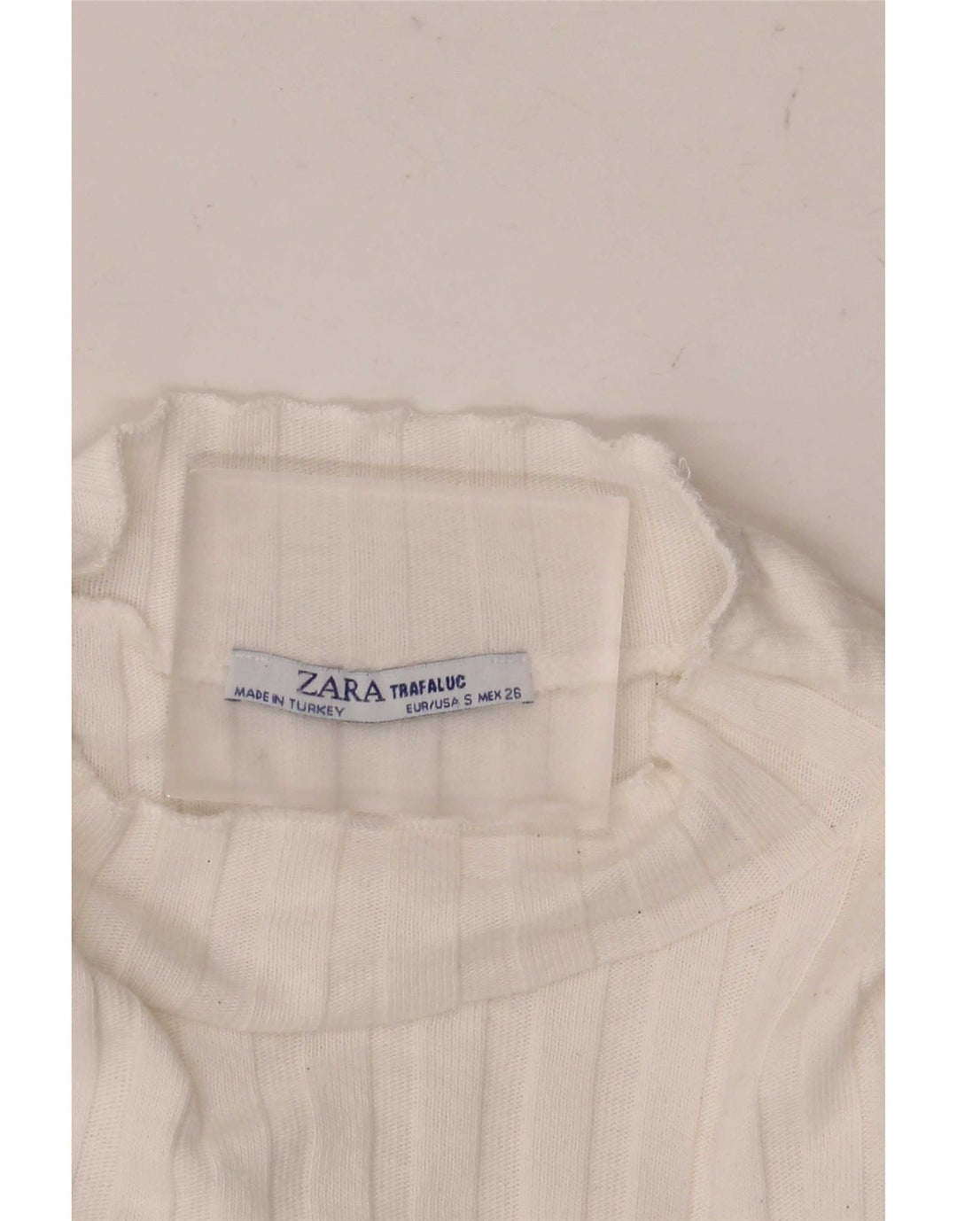 Zara Dame Trafaluc Crop Top Langærmet UK 8 Small White