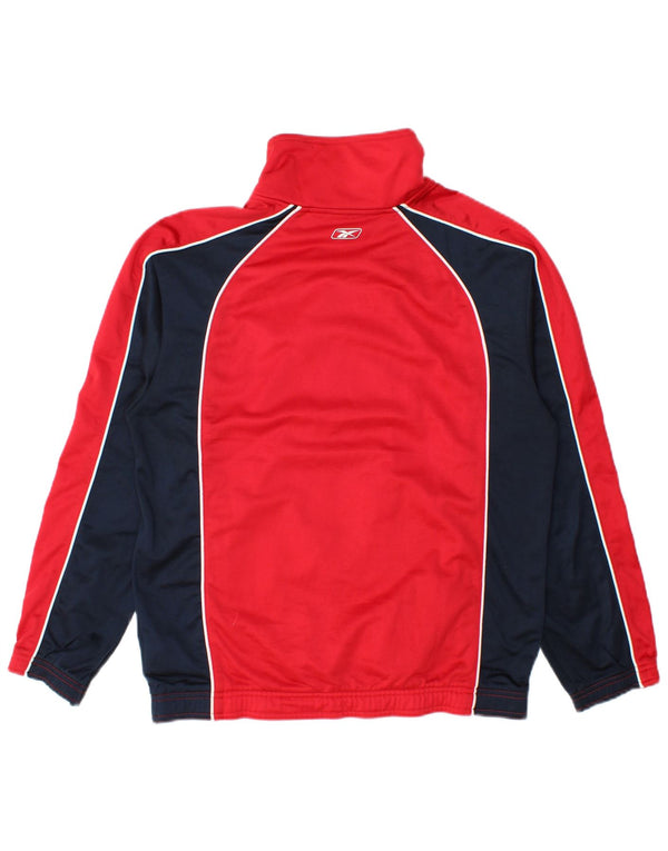 Reebok træningsdragt topjakke til kvinder UK 14 Medium Rød Colourblock Polyester