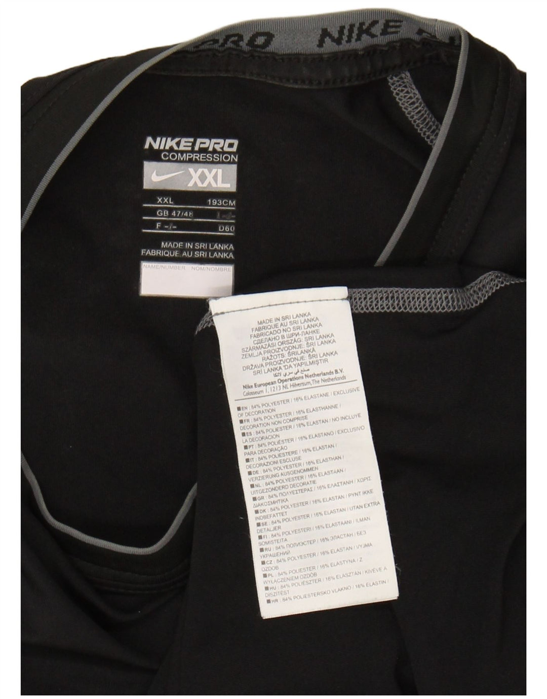 NIKE Womens T-Shirt Top UK 47/48 2XL Black Polyester