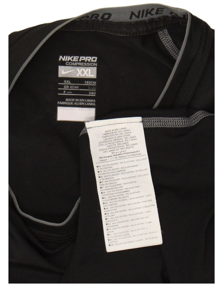 NIKE Womens T-Shirt Top UK 47/48 2XL Black Polyester