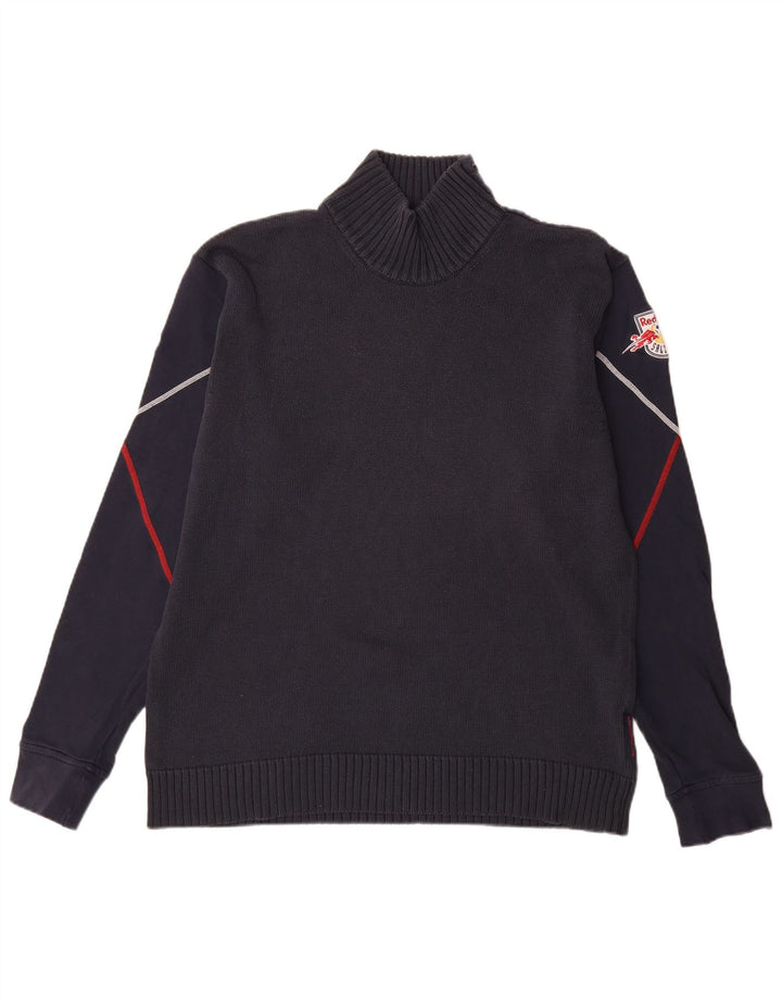 Adidas Herre Grafisk Turtle Neck Jumper Sweater Stor Marineblå Akryl