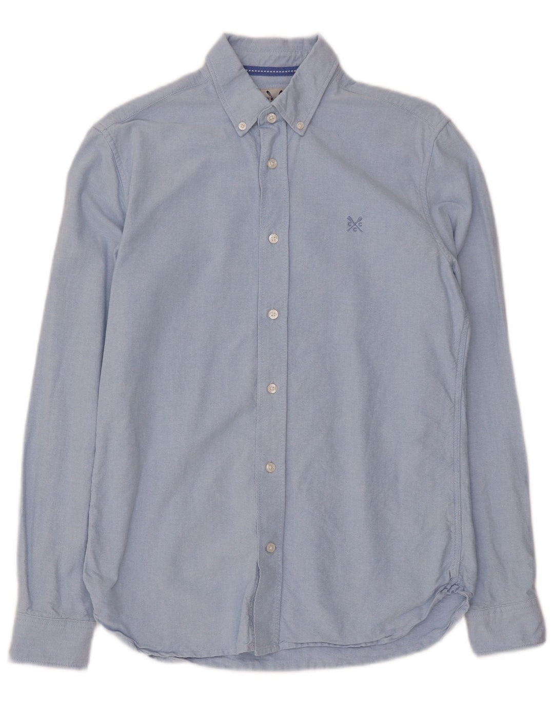 CREW CLOTHING Mens Tailored Fit Shirt Small Blue Cotton
