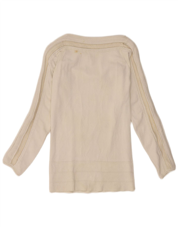 Gianfranco Ferre Dame Boat Neck Jumper Sweater UK 10 Small White