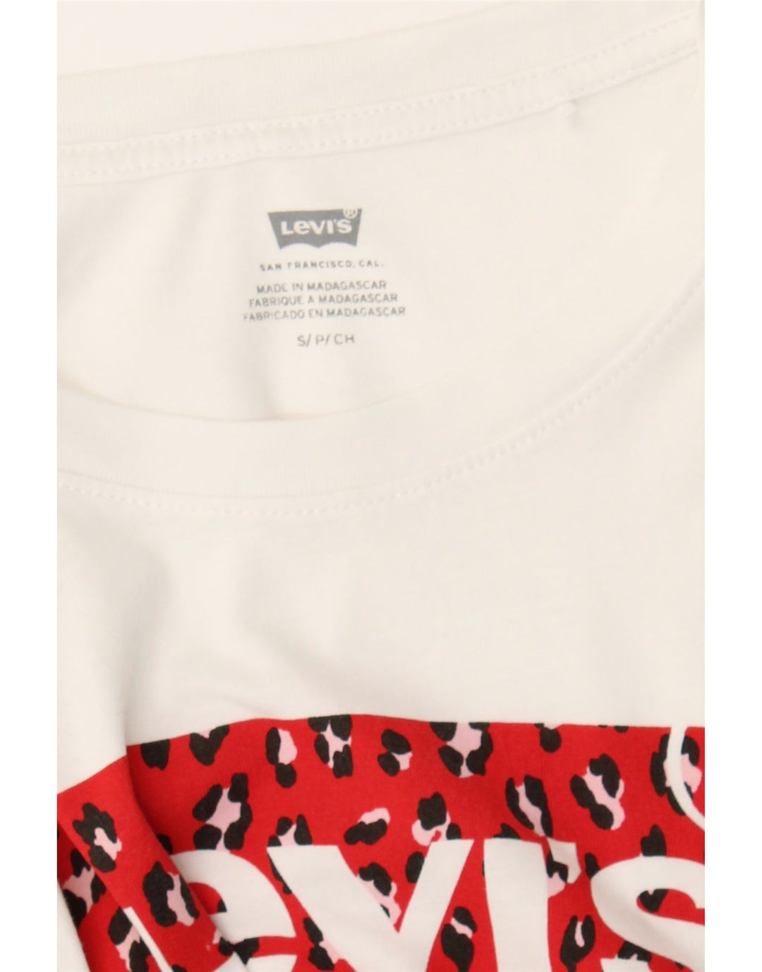 LEVI'S Womens Graphic T-Shirt Top UK 10 Small White Cotton Vintage Levi's and Second-Hand Levi's from Messina Hembry 