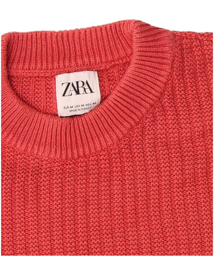 Zara Herre sweater med rund hals, medium rød bomuld