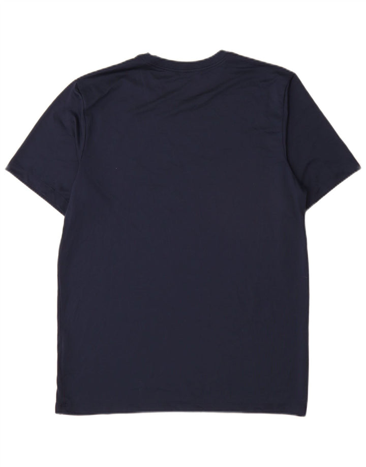 Nike Herre Dri Fit T-shirt Top Medium Marineblå Polyester