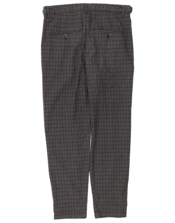 Zara Herre Tapered Chino Bukser EU 38 Small W30 L27 Blue Check