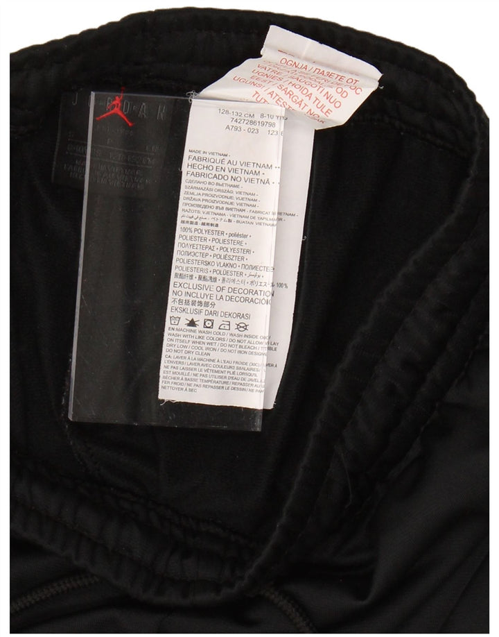 JORDAN Boys Graphic Tracksuit Trousers Joggers 8-9 Years Small Black
