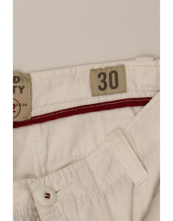 VINTAGE Mens Casual Shorts W30 Medium  White Cotton Vintage Vintage and Second-Hand Vintage from Messina Hembry 