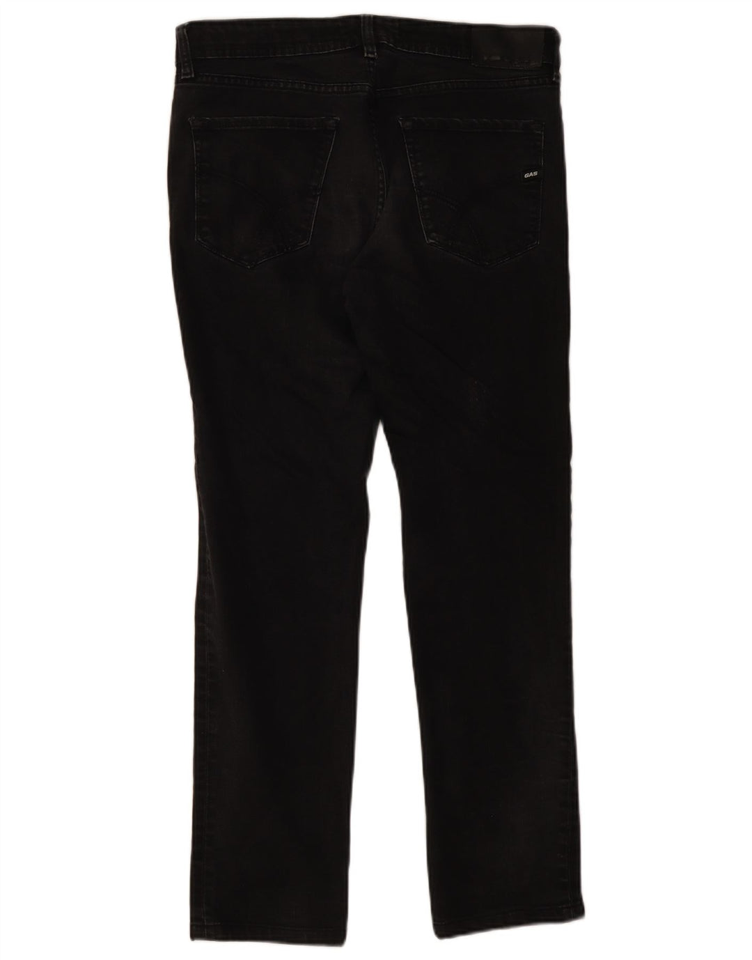 Gas Straight Jeans til mænd W34 L29 Sort bomuld