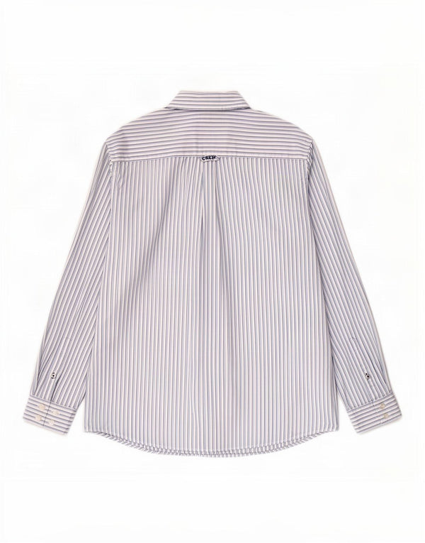 Crew Clothing Herre Classic Fit skjorte Stor blå nålestribet bomuld