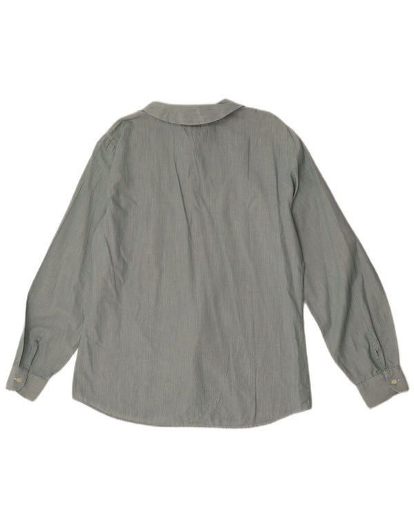 Benetton Womens Shirt Bluse UK 14 Large Green Floral