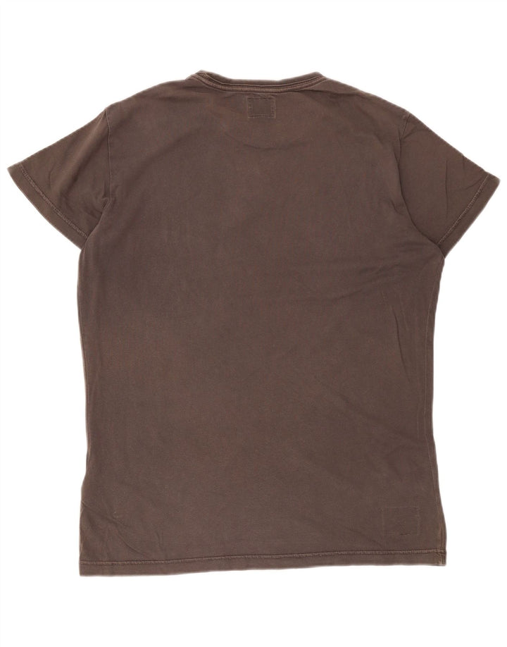 Diesel Herre Grafisk T-Shirt Top Stor Grå Bomuld