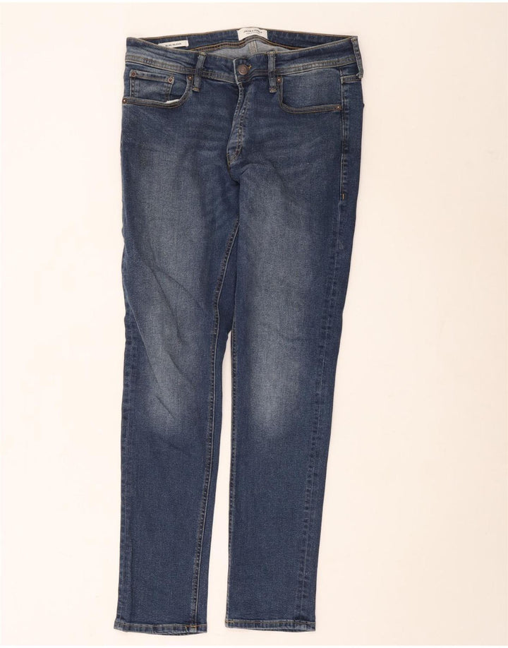 Jack & Jones Herre GLENN Slim Jeans W32 L34 Blå Bomuld