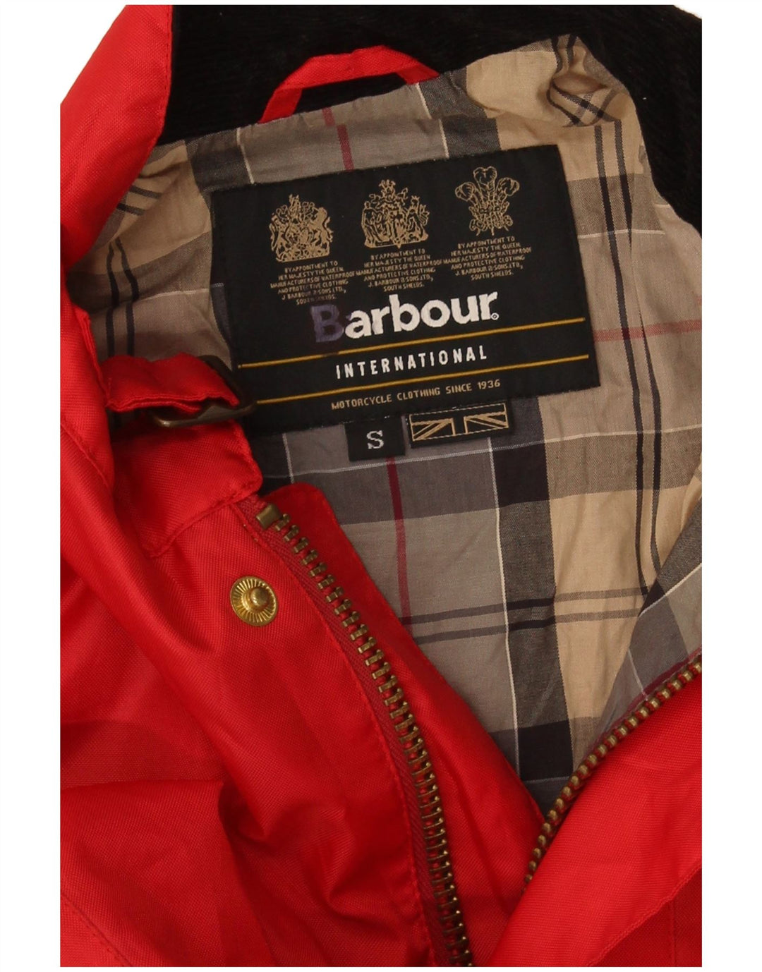 Barbour Herre Motorstyle Racer Jakke UK 36 Lille Rød