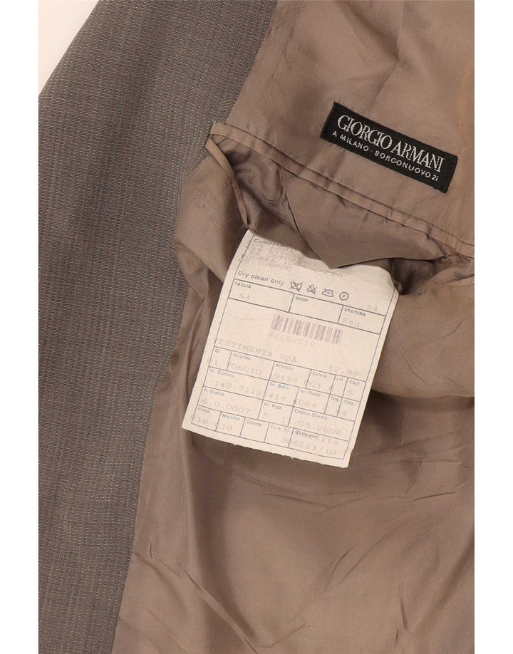 Giorgio Armani Herre 3-knaps blazerjakke IT 54 2XL Grå Uld