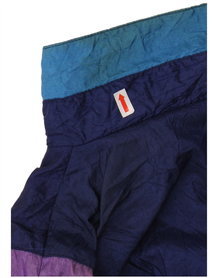 VINTAGE Træningsdragt til mænd Topjakke XL Marineblå Colourblock Nylon