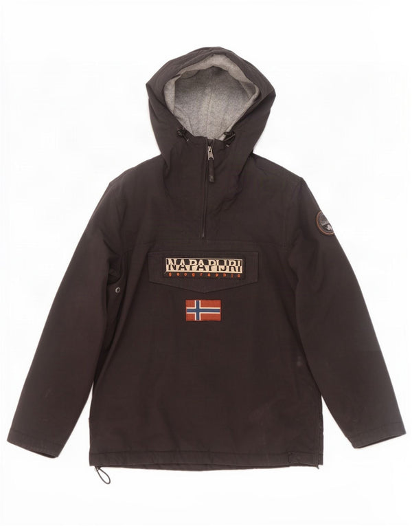Napapijri Herre Grafisk Hættejakke Anorak UK 38 Medium Sort Polyamid