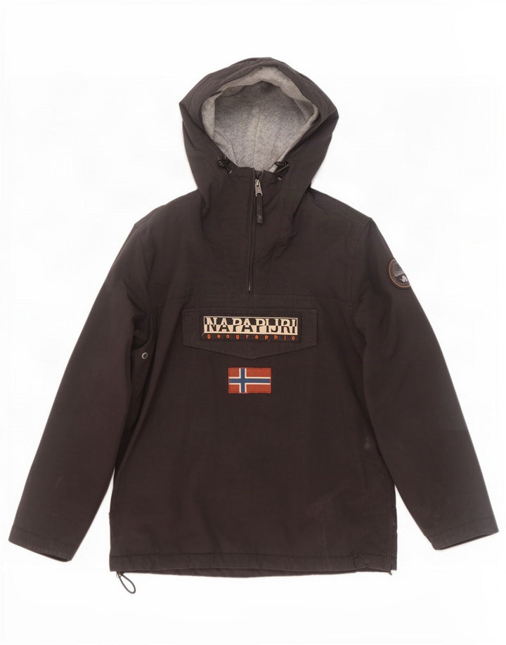 Napapijri Herre Grafisk Hættejakke Anorak UK 38 Medium Sort Polyamid