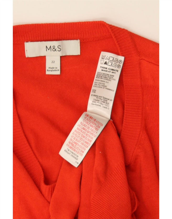 Marks & Spencer Dame Cardigan Sweater UK 22 3XL Rød Viscose