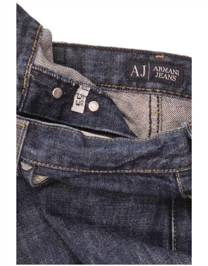 Armani Straight Jeans til mænd W33 L36 Navy Blue Flecked