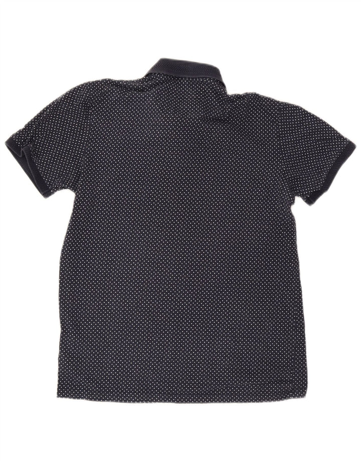 Ted Baker herre poloshirt størrelse 3 Medium marineblå plettet bomuld