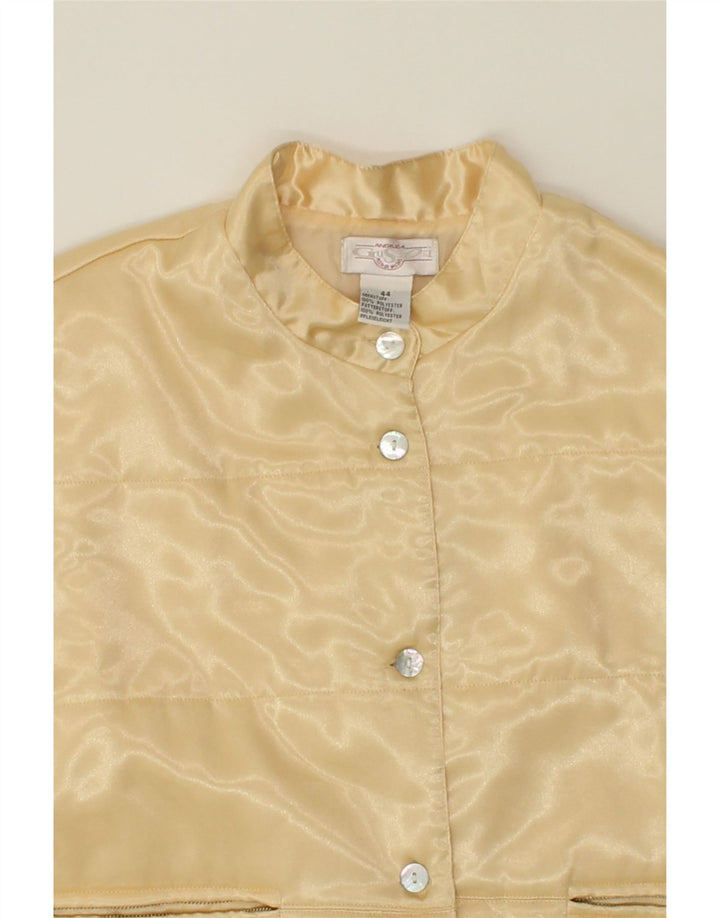 VINTAGE Womens Quilted Gilet EU 44 Large Beige Polyester Vintage Vintage and Second-Hand Vintage from Messina Hembry 