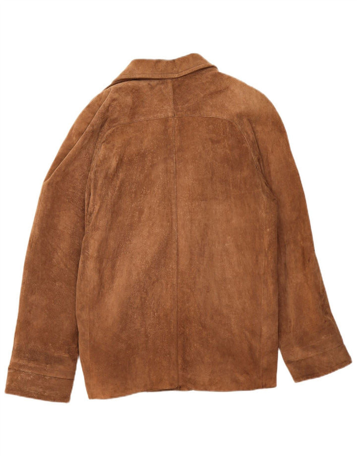 Vintage dame ruskindsjakke UK 16 Stor brunt læder