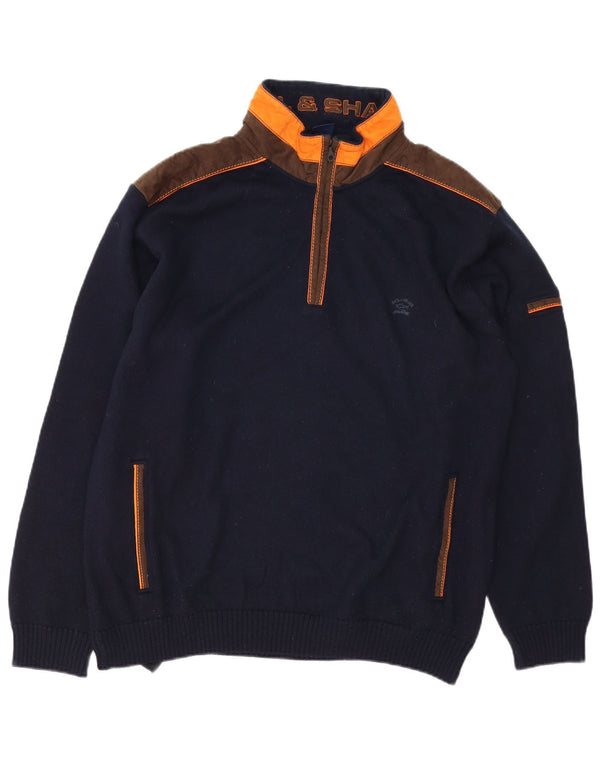 Paul & Shark Herre Yachting Zip Neck Jumper Sweater 2XL Navy Blue