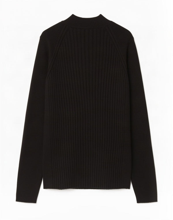 Zara Dame Top Langærmet UK 12 Medium Sort Viscose